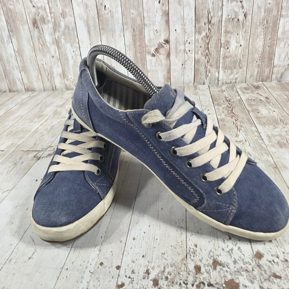 Taos Star Blue Canvas Low Top Sneakers Womens 9 Comfort Walking Shoes STA-12844‎